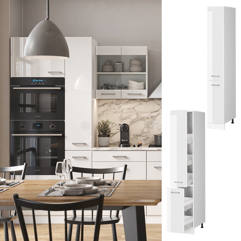 Vicco Hochschrank R-Line, Weiß Hochglanz/Weiß, 30 günstig online kaufen