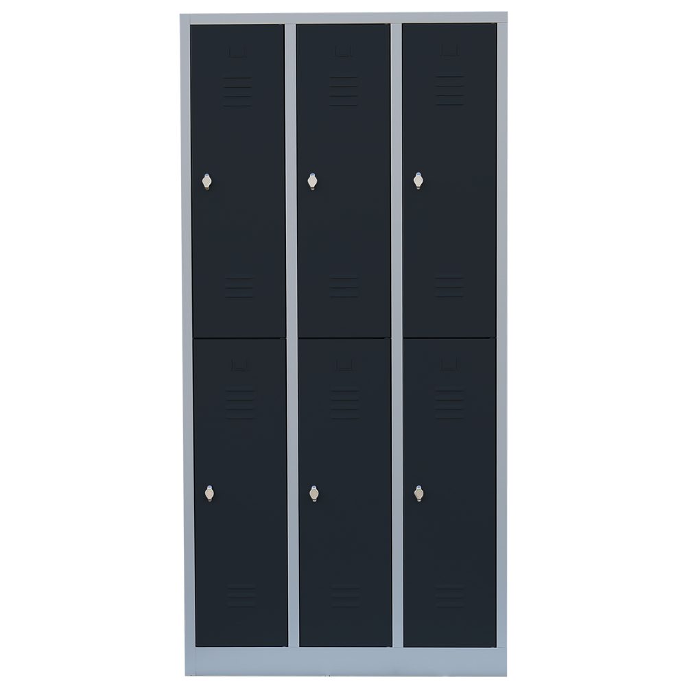 Steelboxx Spind Spind Spindschrank 6 Fächer 180x88,5x50cm grau/anthrazit (1-St) Komplett verschweißt und montiert