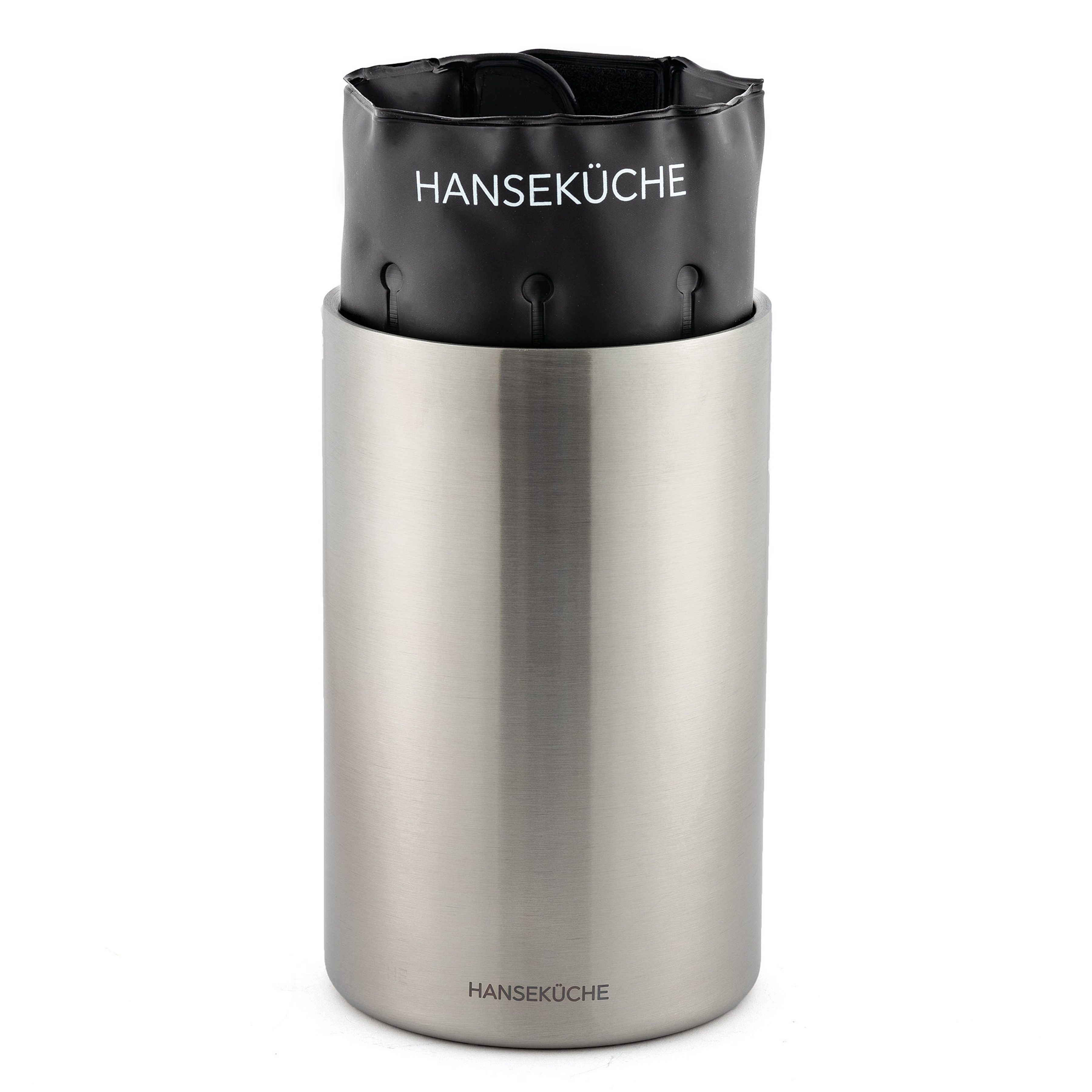 Hanseküche Weinkühler Edelstahl Бутылкиkühler, mit Aktiver Kühlung und Kühlmanschetten