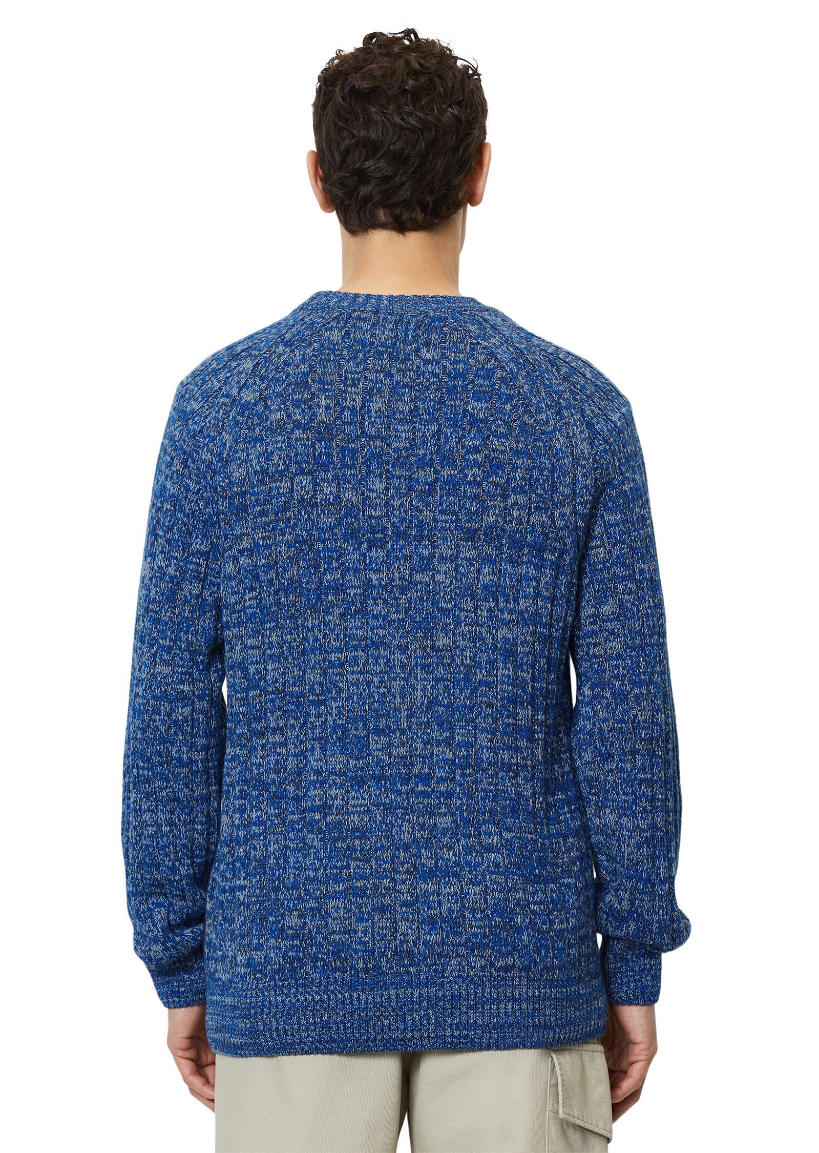 reiner O'Polo Bio-Baumwolle aus Marc Rundhalspullover blau