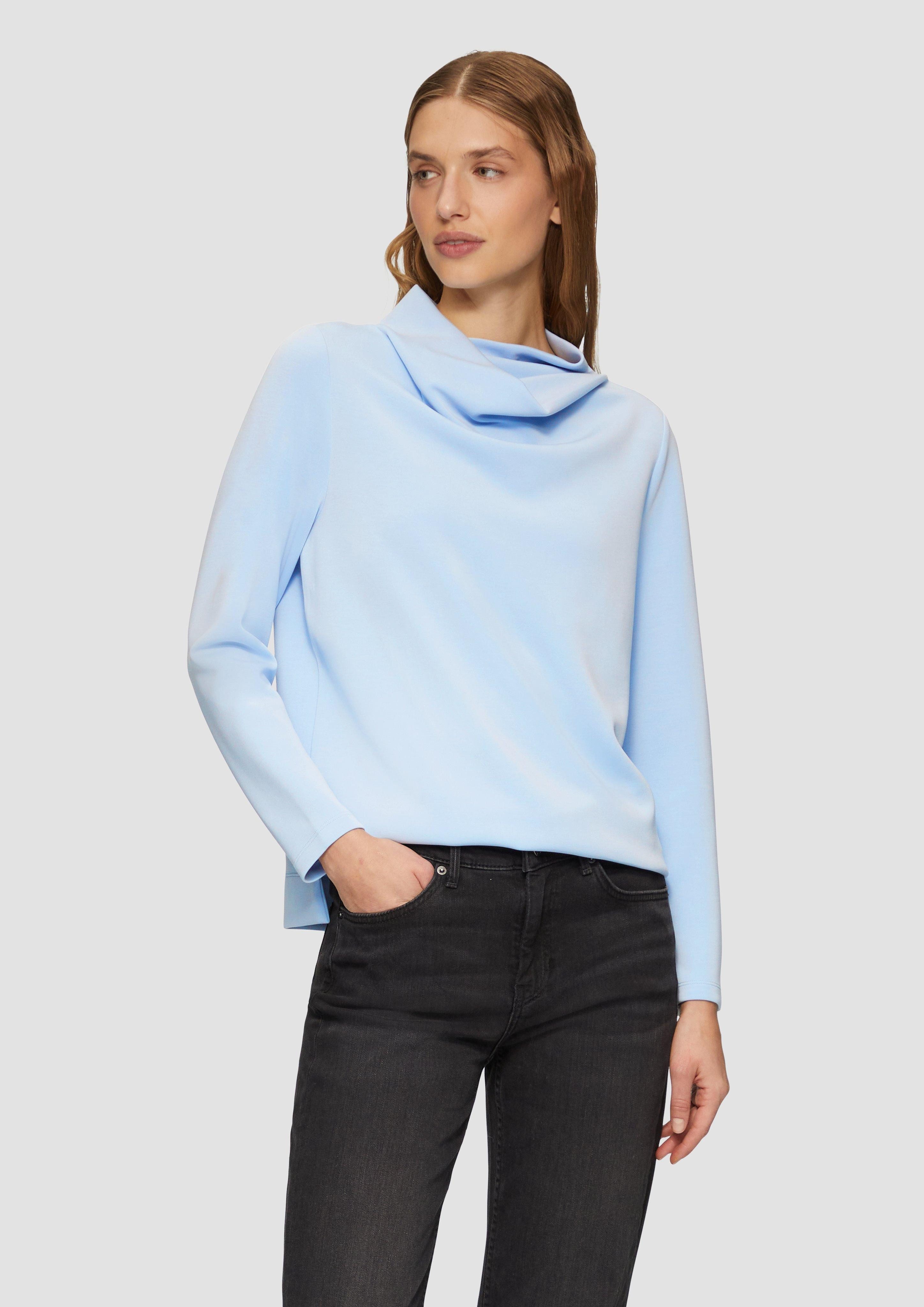 s.Oliver Sweatshirt Scuba-Sweatshirt mit Wasserfallkragen günstig online kaufen
