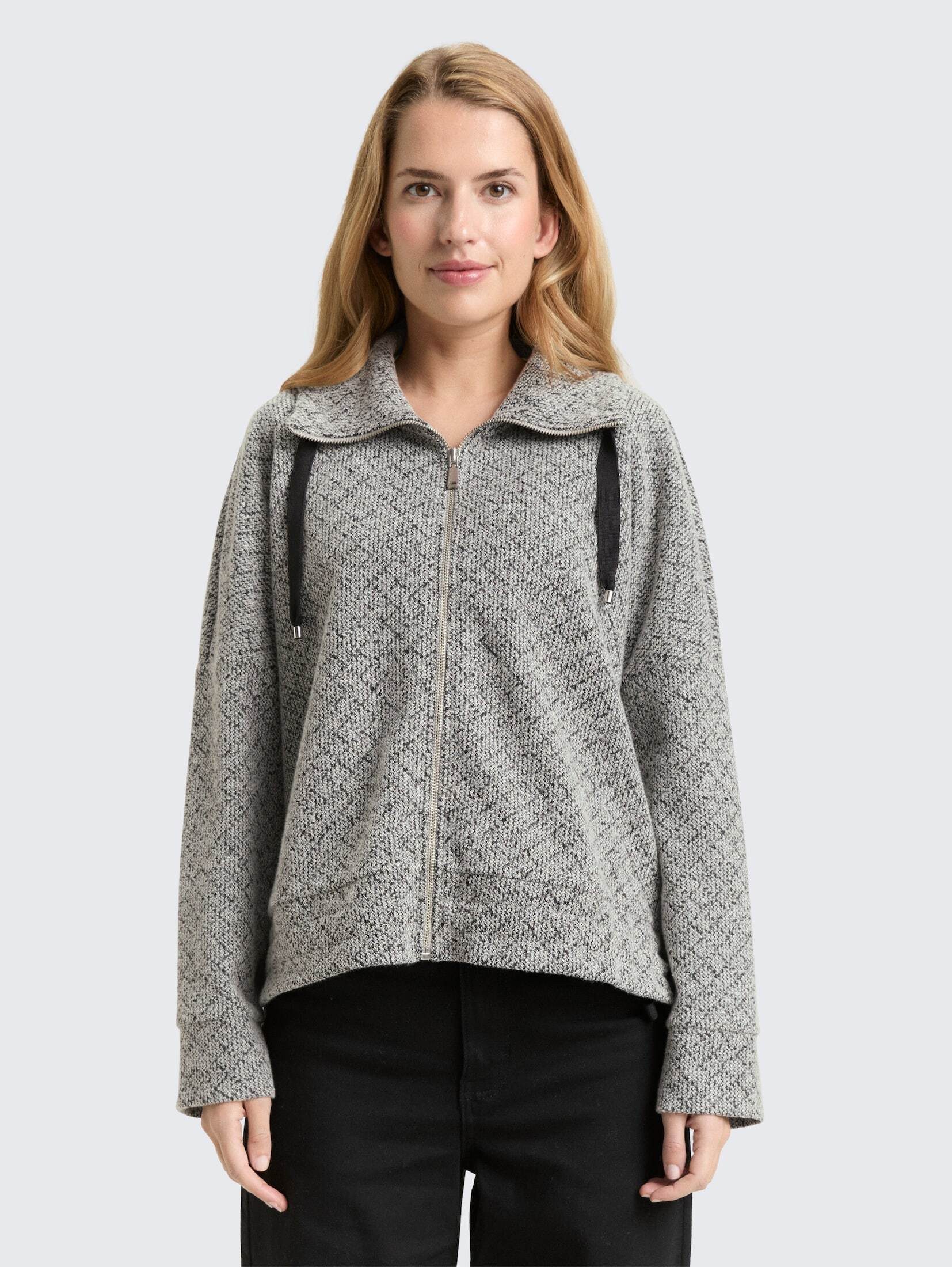 TOM TAILOR Sweatjacke Strick & Sweatshirts Loose Fit Sweatjacke mit Stehkra günstig online kaufen