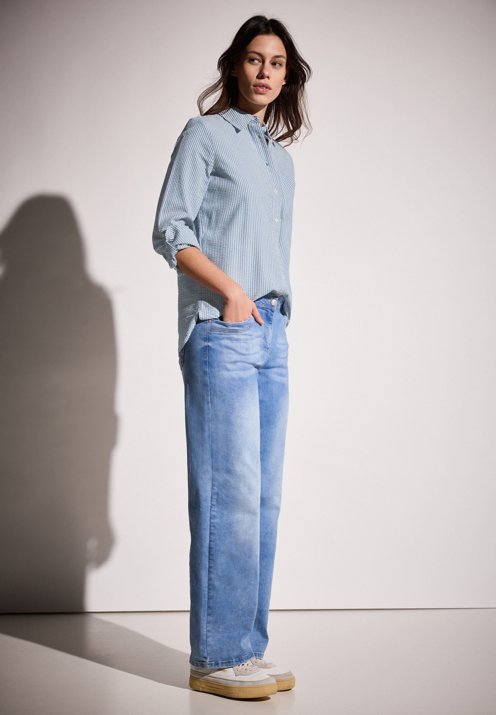 CECIL Langarmbluse im soften Baumwoll-Mix