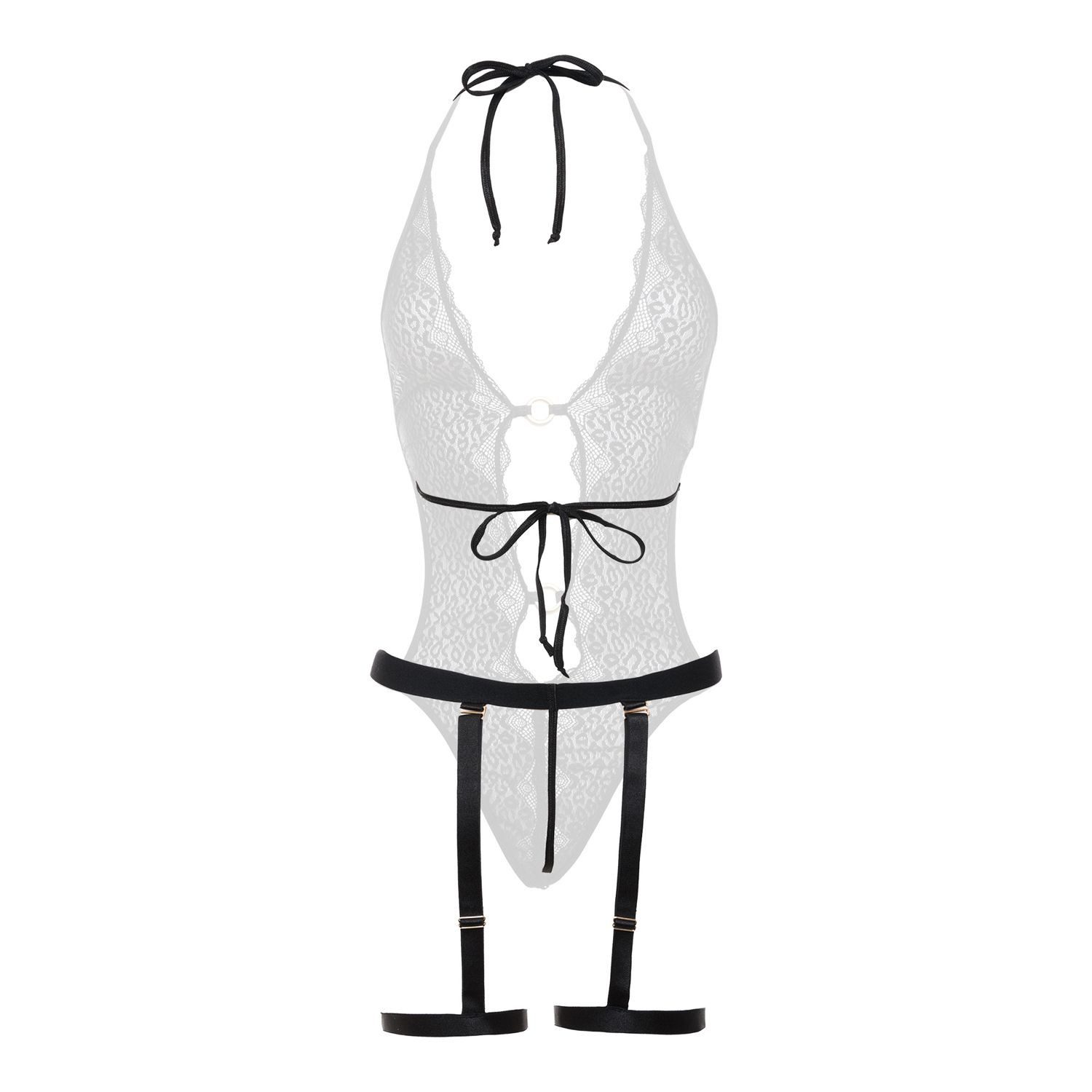 CHRISTINE LE DUC Body Offener Schritt Body Camisa - Schwarz