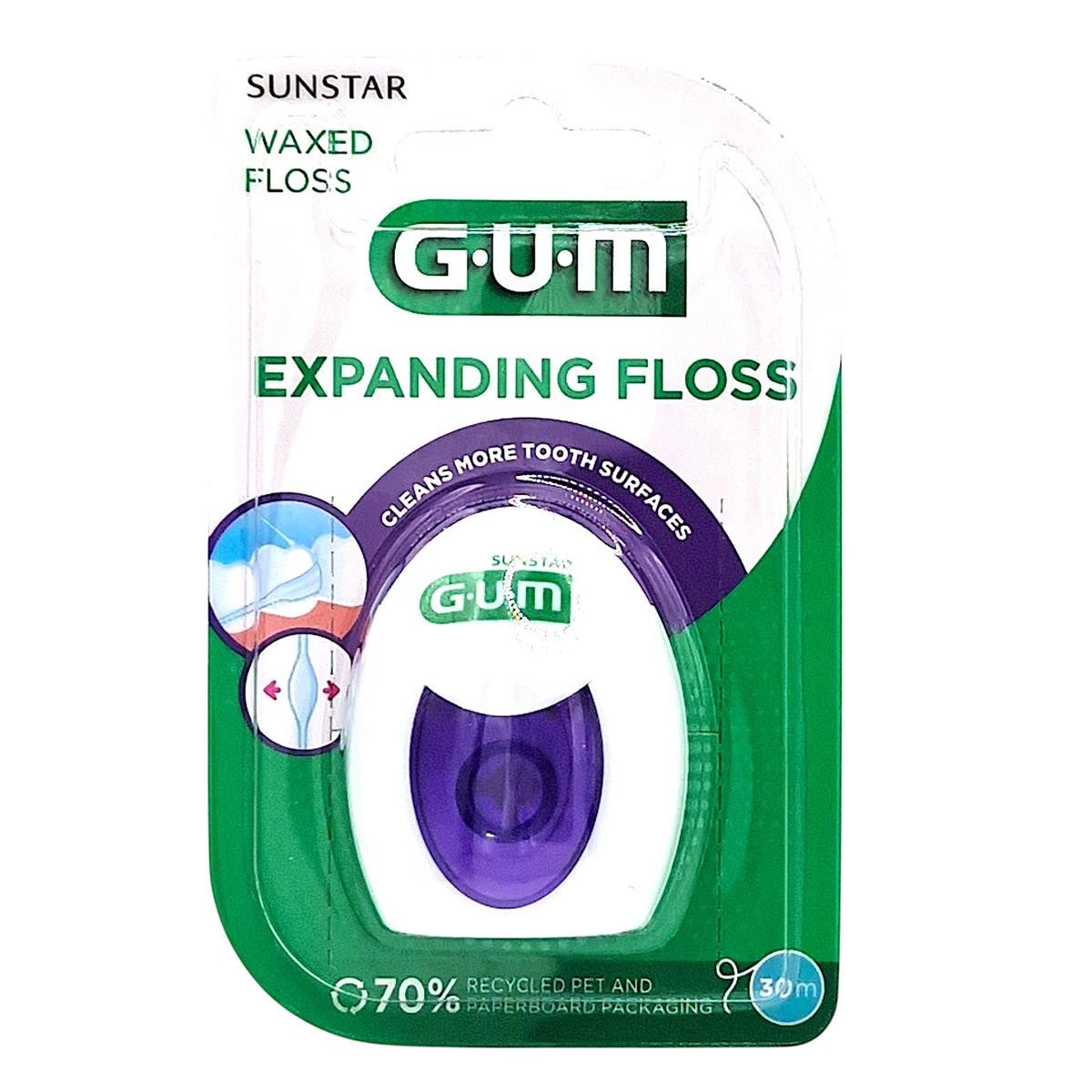 GUM Zahnseide 3x GUM Expanding Floss Zahnseide (3x30 m), (3-St)