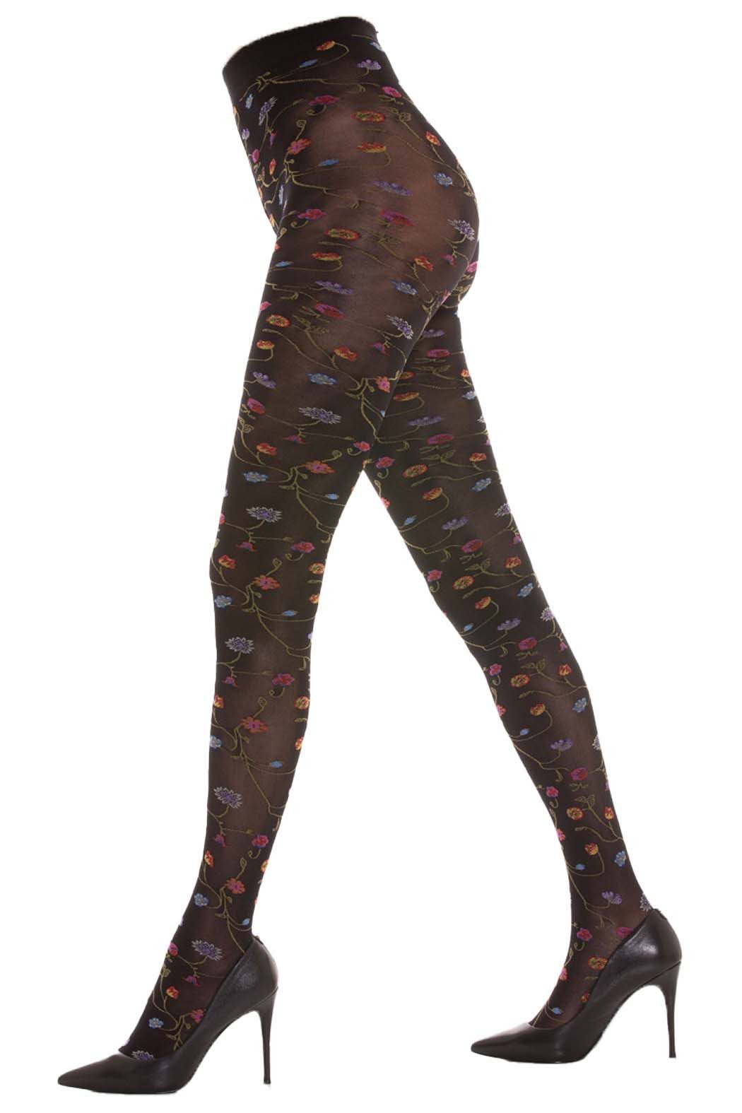 Sangiacomo Feinstrumpfhose mit Floralem Muster FLEURS 80 DEN (1 St. 1er-Pack) Blickdicht, matt