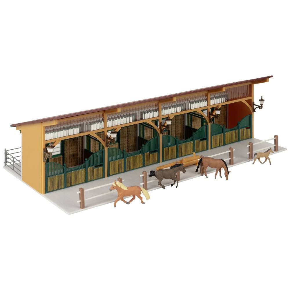 Modelleisenbahn-Gebäude H0 Pferdestall mit 4 Pferden