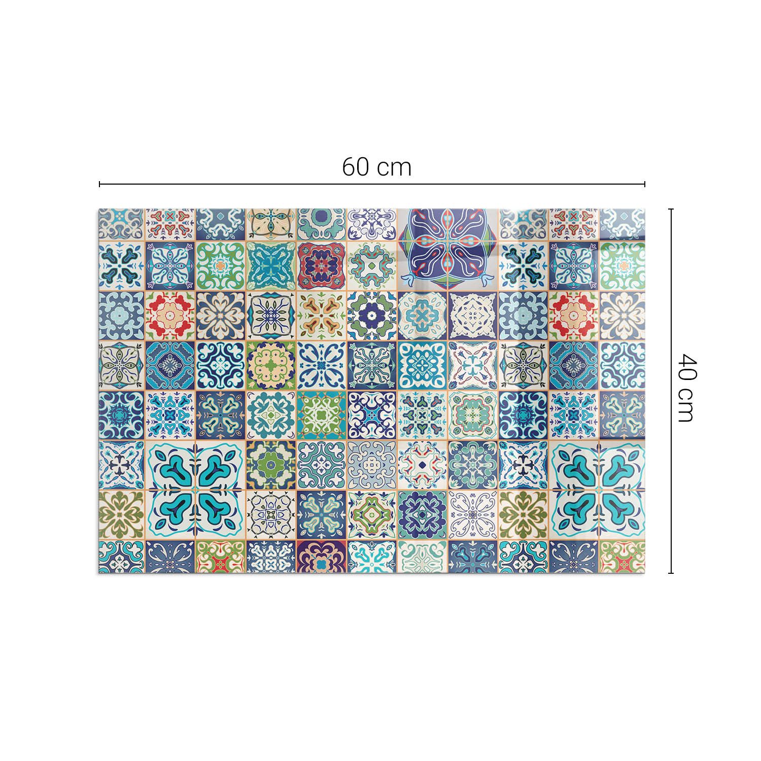 Tulup Bodenschutzplatte Blau Mosaikfliesen, Schutzplatte aus Gehärtetem Glas Kaminbodenplatten – Bild 4 von 5