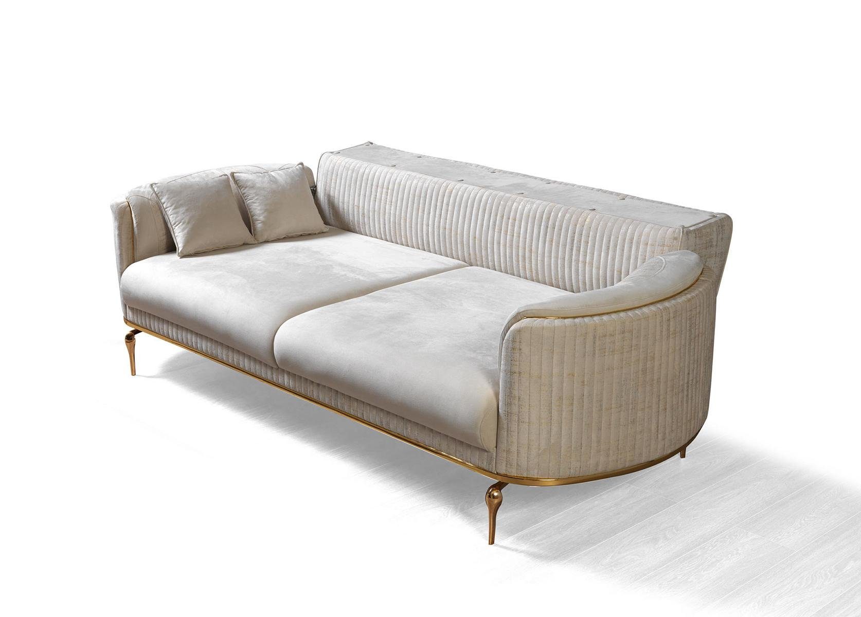 3-Sitzer Europe Modernes Wohnzimmer Luxus Sitzer, in Weiß Sitz Gepolstert JVmoebel Made 3 Sofa