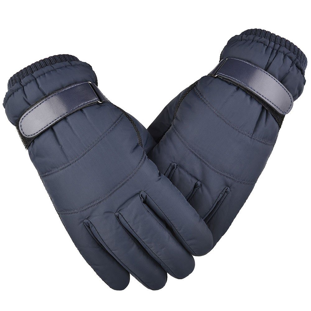 Qelus Fahrradhandschuhe Winter Blau Fahrhandschuhe Handschuhe Wärmedämmung Warm