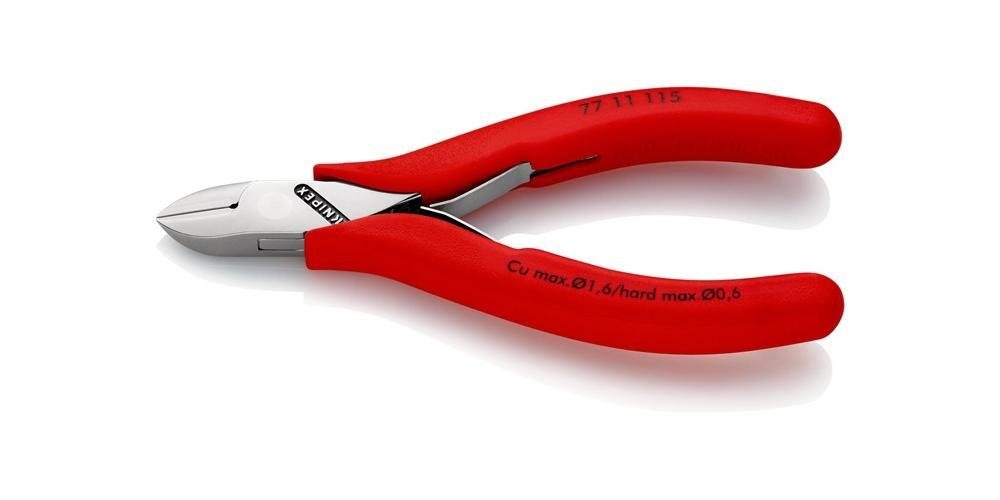 Knipex Seitenschneider Elektronik-Seitenschneider Länge 115 mm Form 1 Facette ja Kunststoffüberzug spiegelpoliert