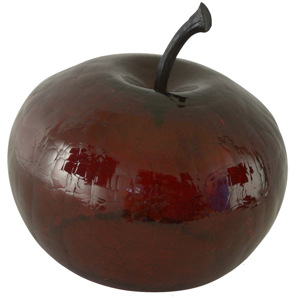 RIFFELMACHER & WEINBERGER Dekoobjekt Dekofigur Apfel aus Glas - Durchsichtig Beleuchtbar Dekoleuchte Dunkelrot