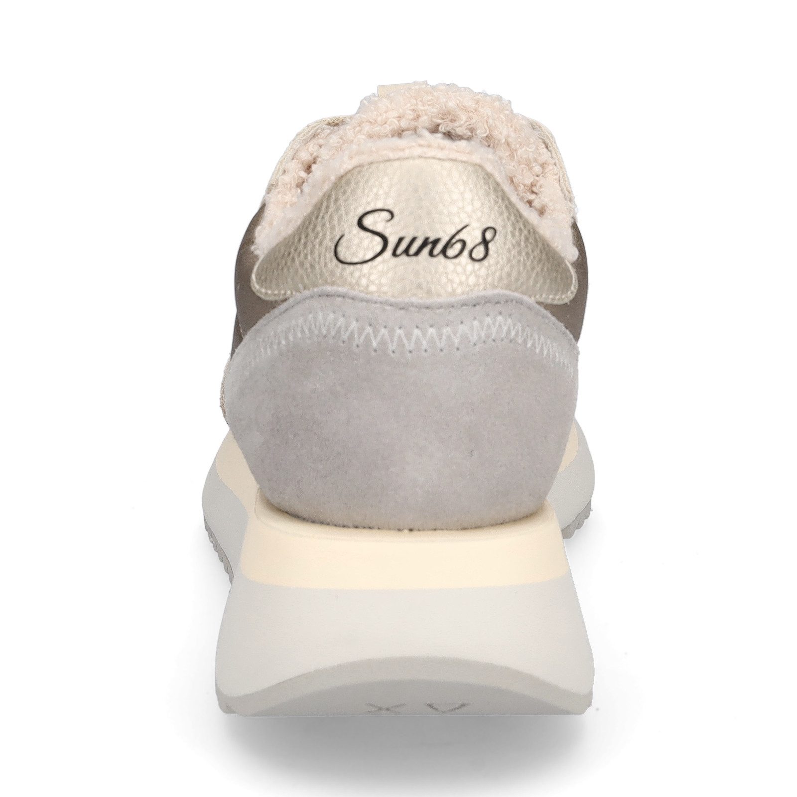 SUN 68 Sun68 Damen Sneaker Big Ally Teddy Fur beige gold Sneaker