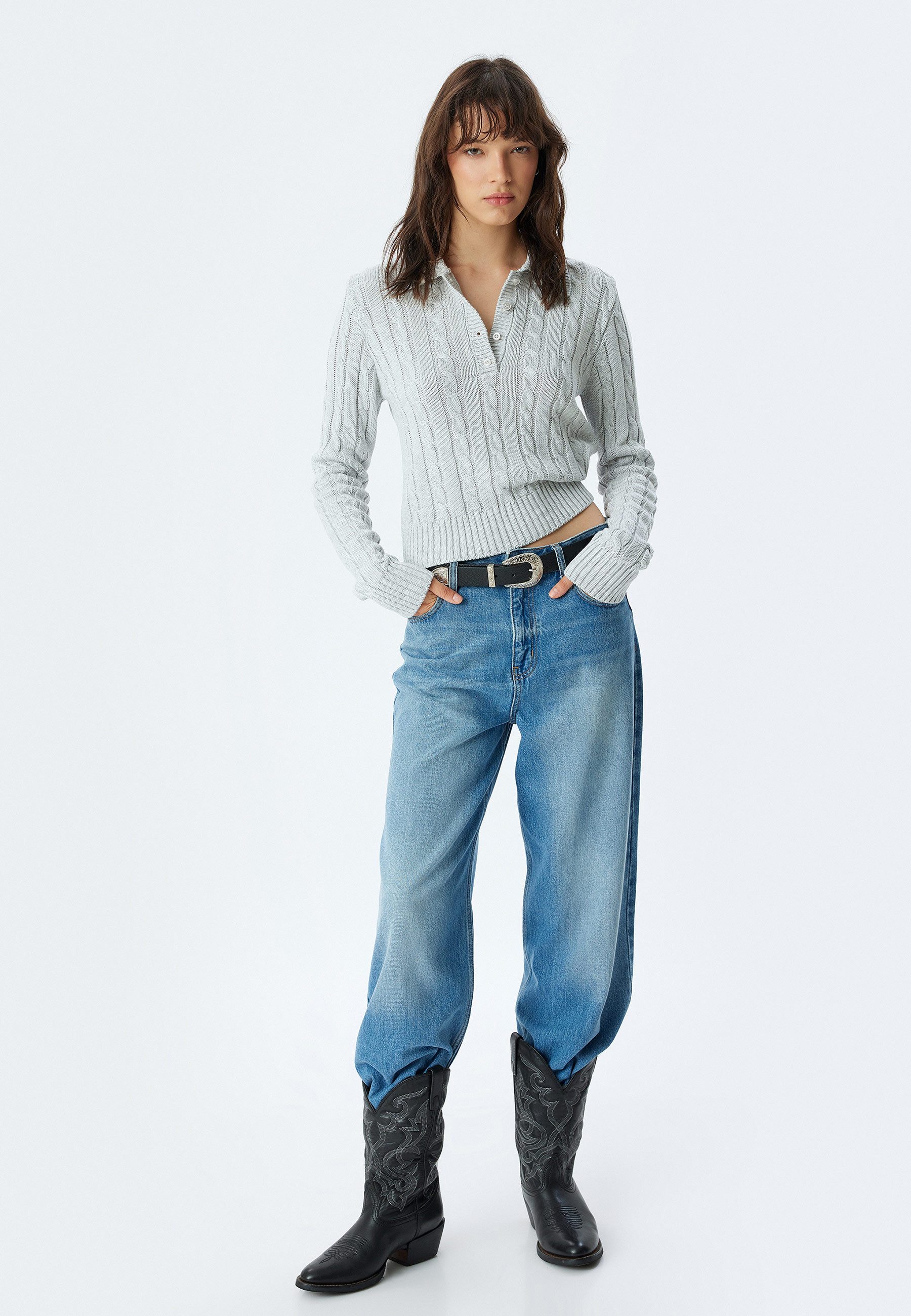 Koton Polokragenpullover Polokragen Mit Knöpfen günstig online kaufen