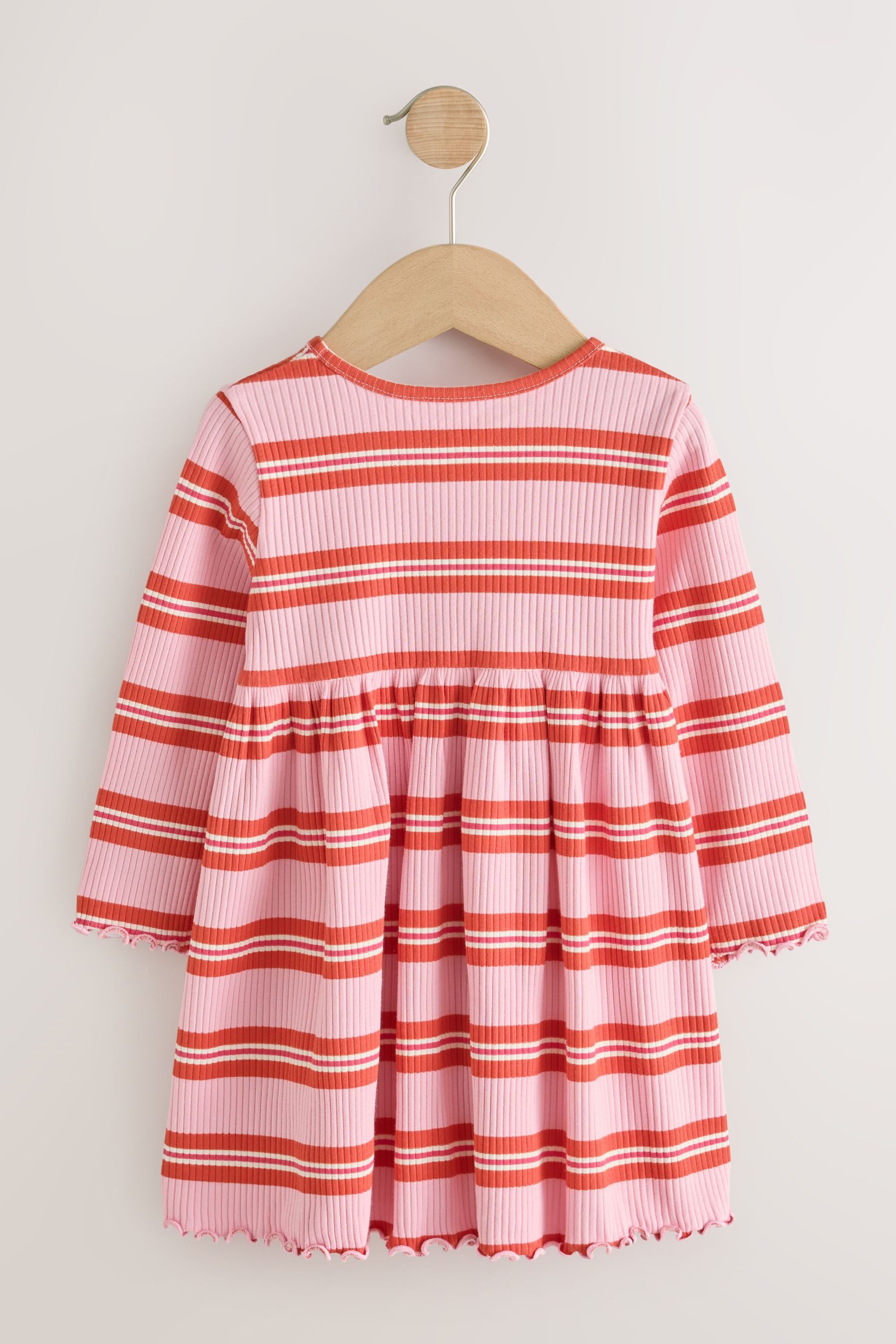 Next Shirtkleid Gerippte Kleider mit langen Ärmeln im 3er-Pack (3-tlg)