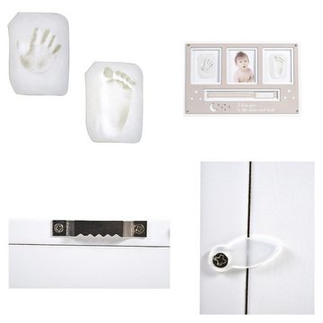 Cangaroo Knete Baby Hand- und Fußabdruckset, Fotorahmen aus Holz, für 2 Abdrücke