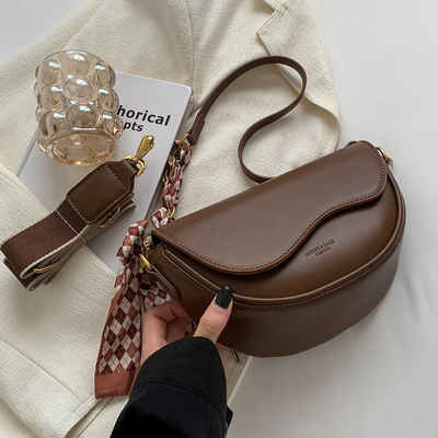 Deliana.bag Handtasche Premium Textur Mode Vintage Satteltasche Crossbody Tasche