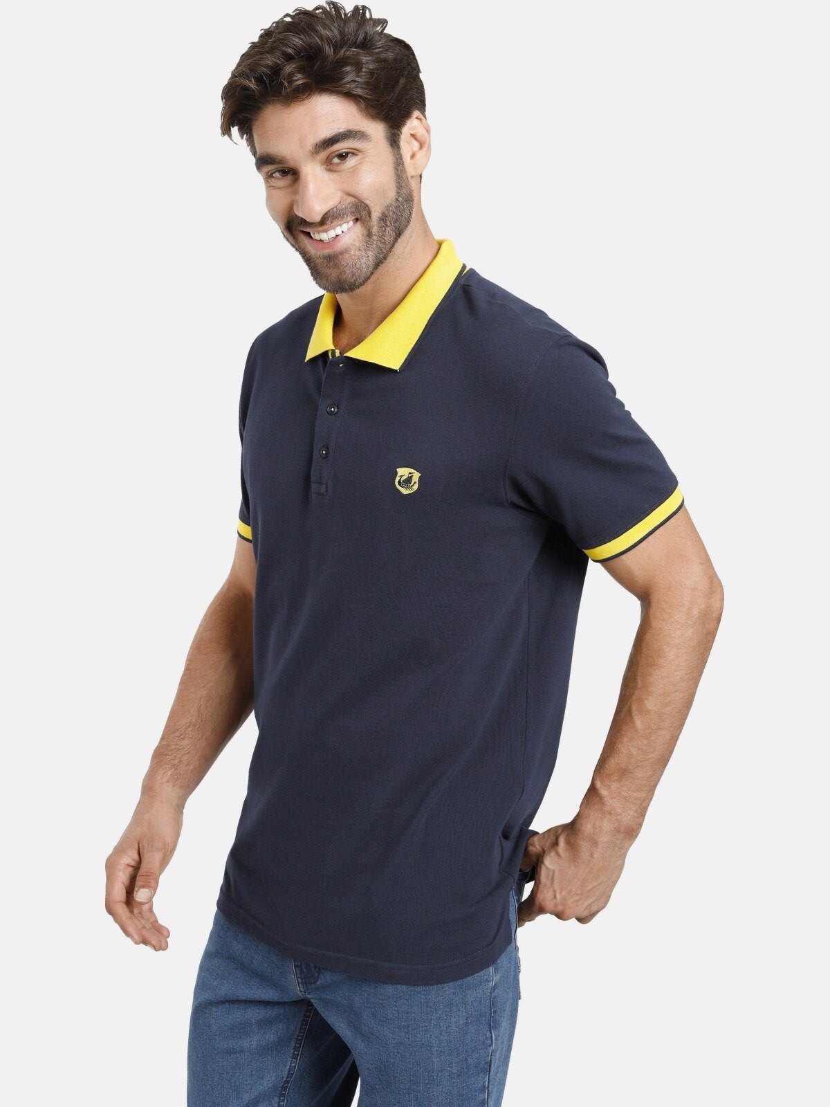 Jan Vanderstorm Poloshirt LAVRANS aus luftigem günstig online kaufen