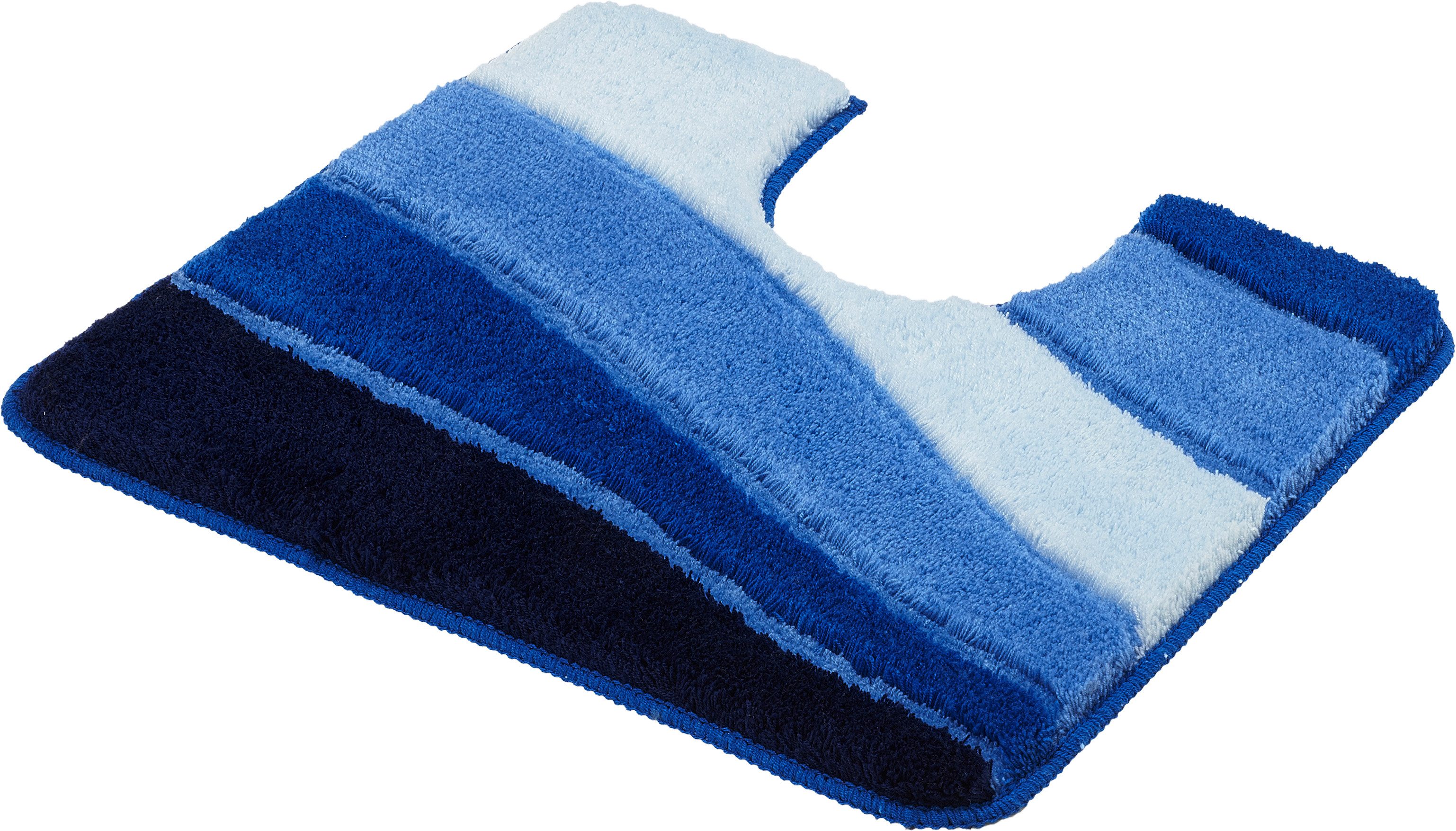 Kleine Wolke Badematte Ocean, Badvorleger, Badezimmer Teppich, Höhe 21 mm, rutschhemmend beschichtet, fußbodenheizungsgeeignet, Kunstfaser, Badteppich, Wellen Design, mit Farbverlauf, Hoch-Tief Effekt, waschbar