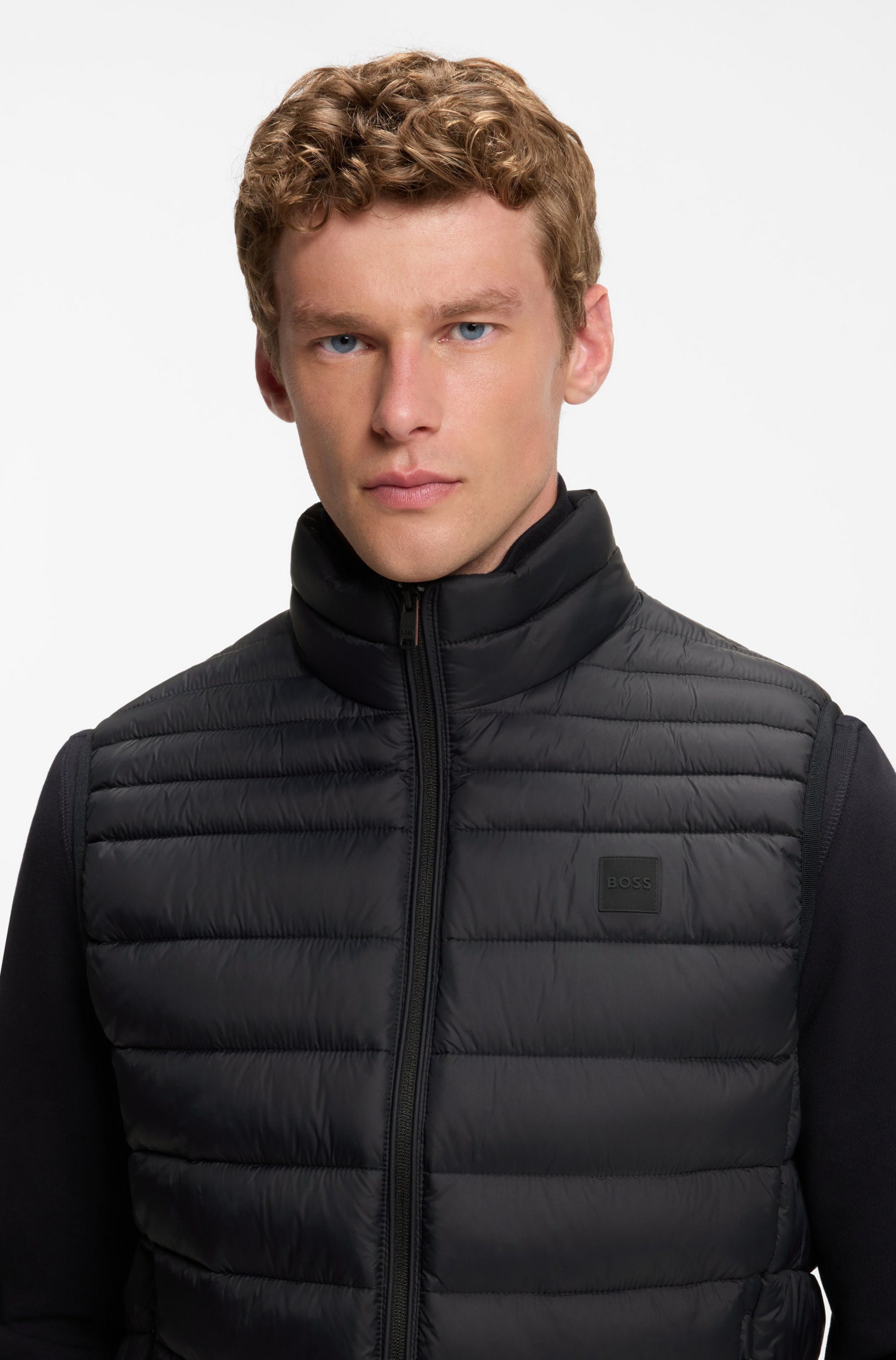 BOSS ORANGE Steppweste Odeno Stehkragen, slim fit, kurze Länge – Bild 4 von 5