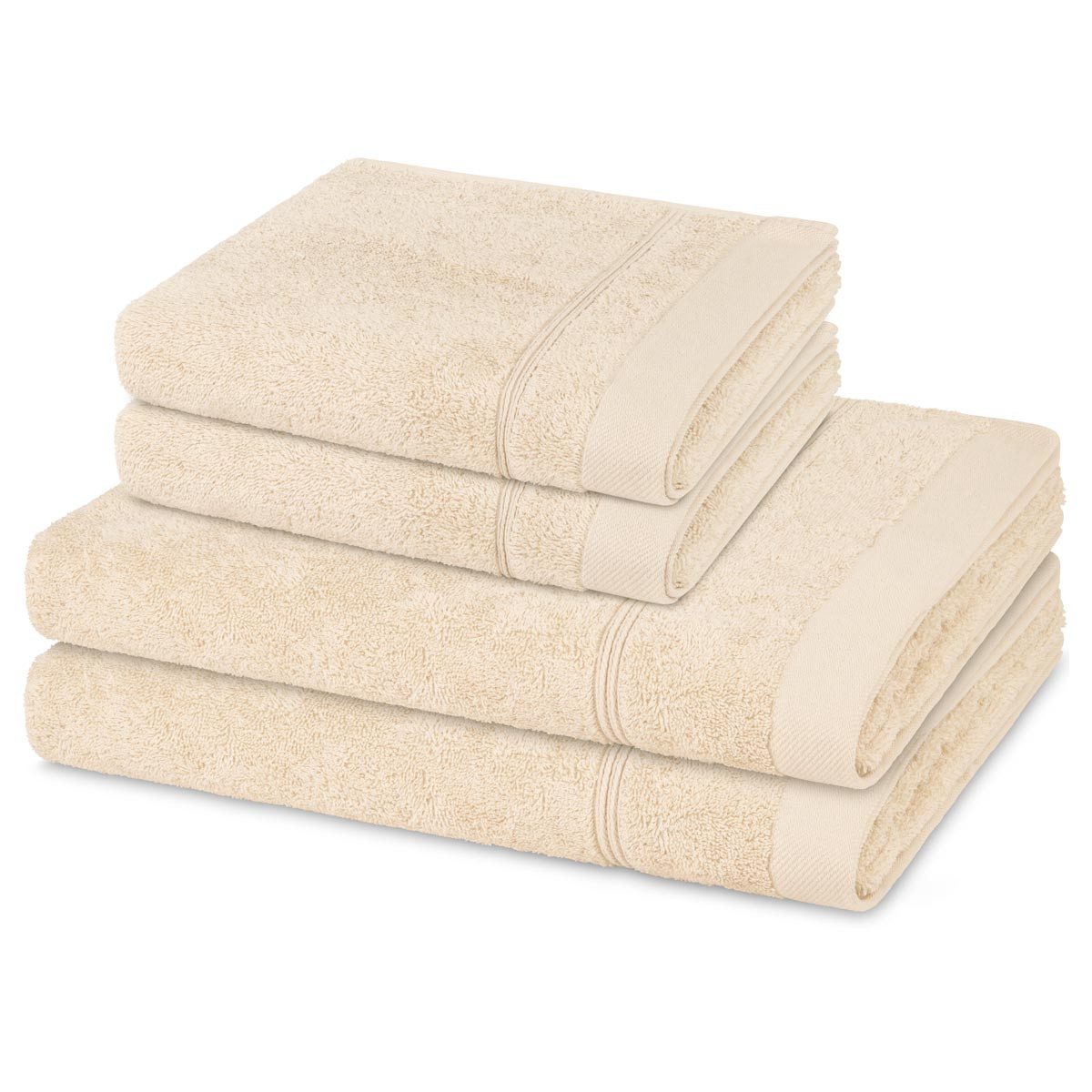 ROSS Handtuch Set Rubin, Walkfrottee (Spar-Set, 4-St), 2 X Handtuch 2 X Duschtuch im Set - Baumwolle - Saugstark