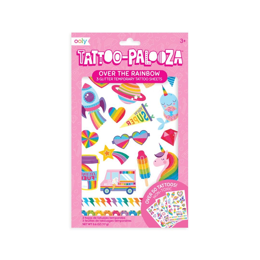 Kindertattoo Temporary Glitter Tattoos 'Tattoo Palooza - Over The Rainbow'