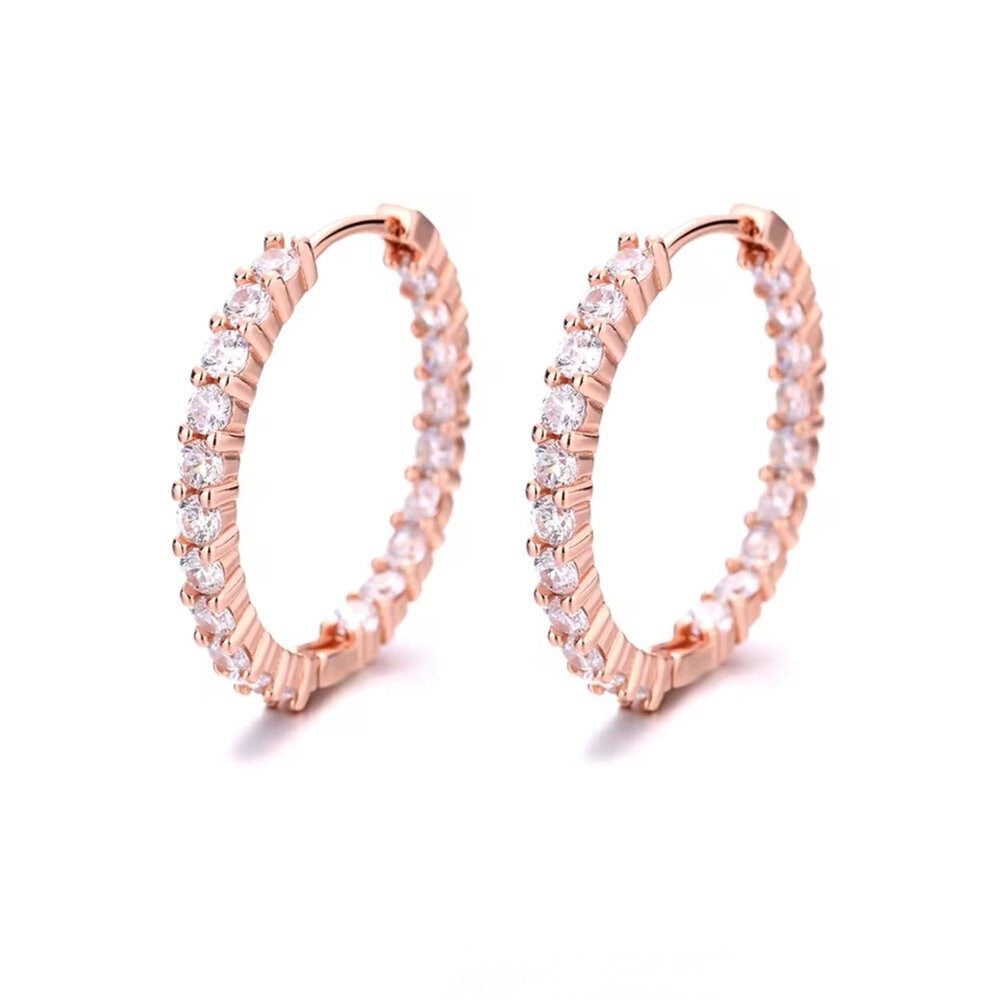 ROUGEMONT Paar Creolen Funkelnde Damen Zirkonia Creolen Ohrringe 925 Sterli günstig online kaufen