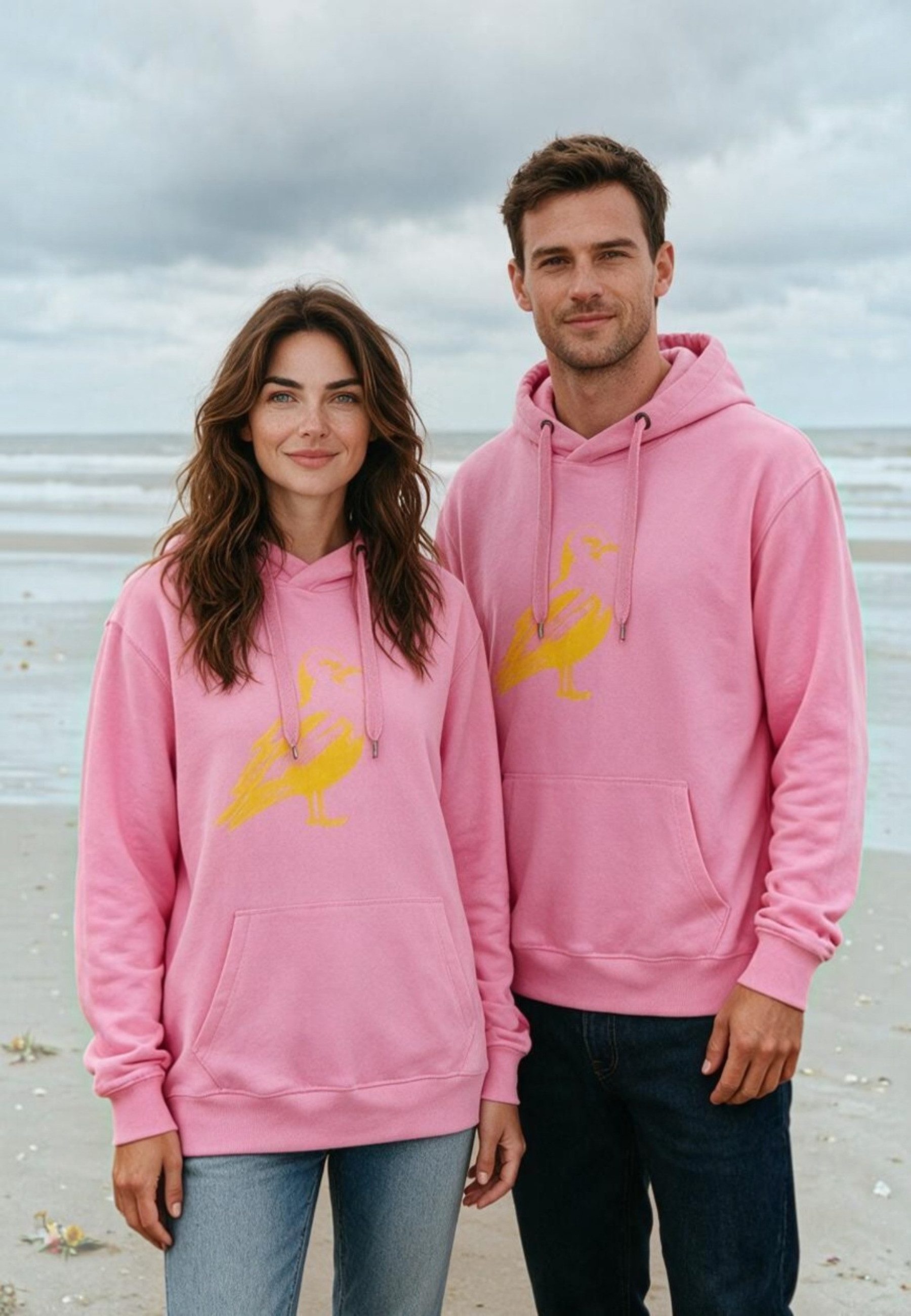 salzhaut Hoodie ODDEBODJE UNISEX - Möwe Unisex Oversized salzhaut Kapuzenpullover – bequemer Fit und nordisch klares Design
