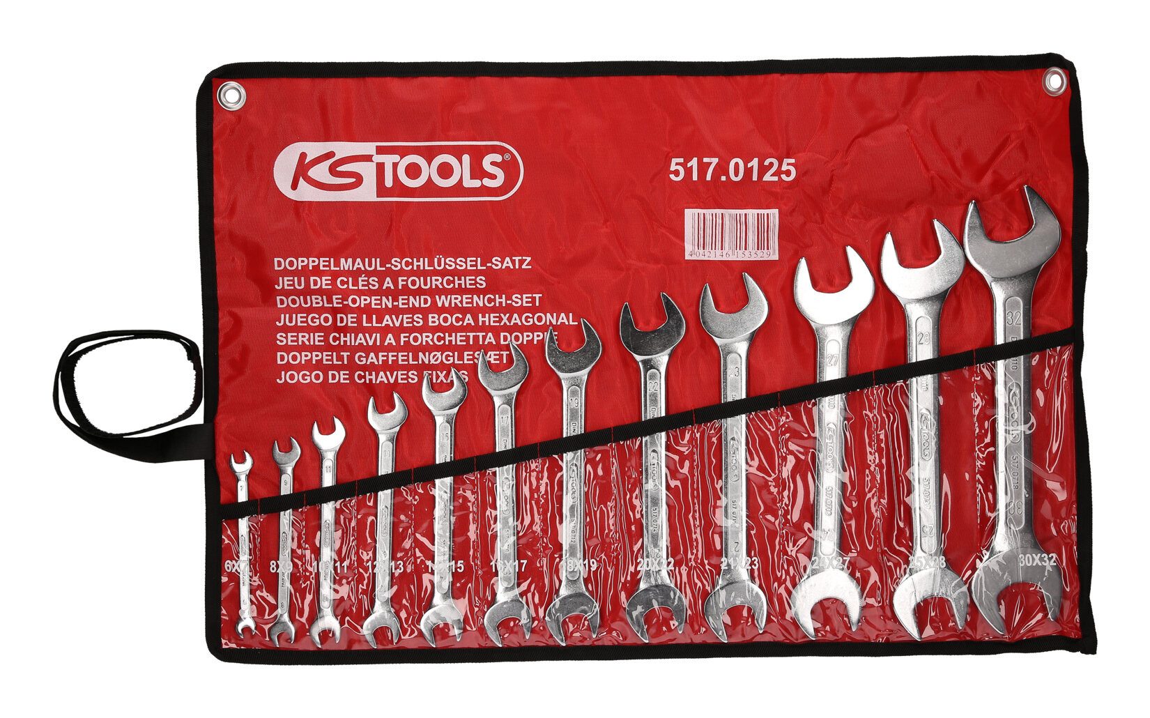 KS Tools Maulschlüssel (12 St), Doppelmaulschlüssel-Satz, 12-teilig, 6 x 7-30 x 32 mm