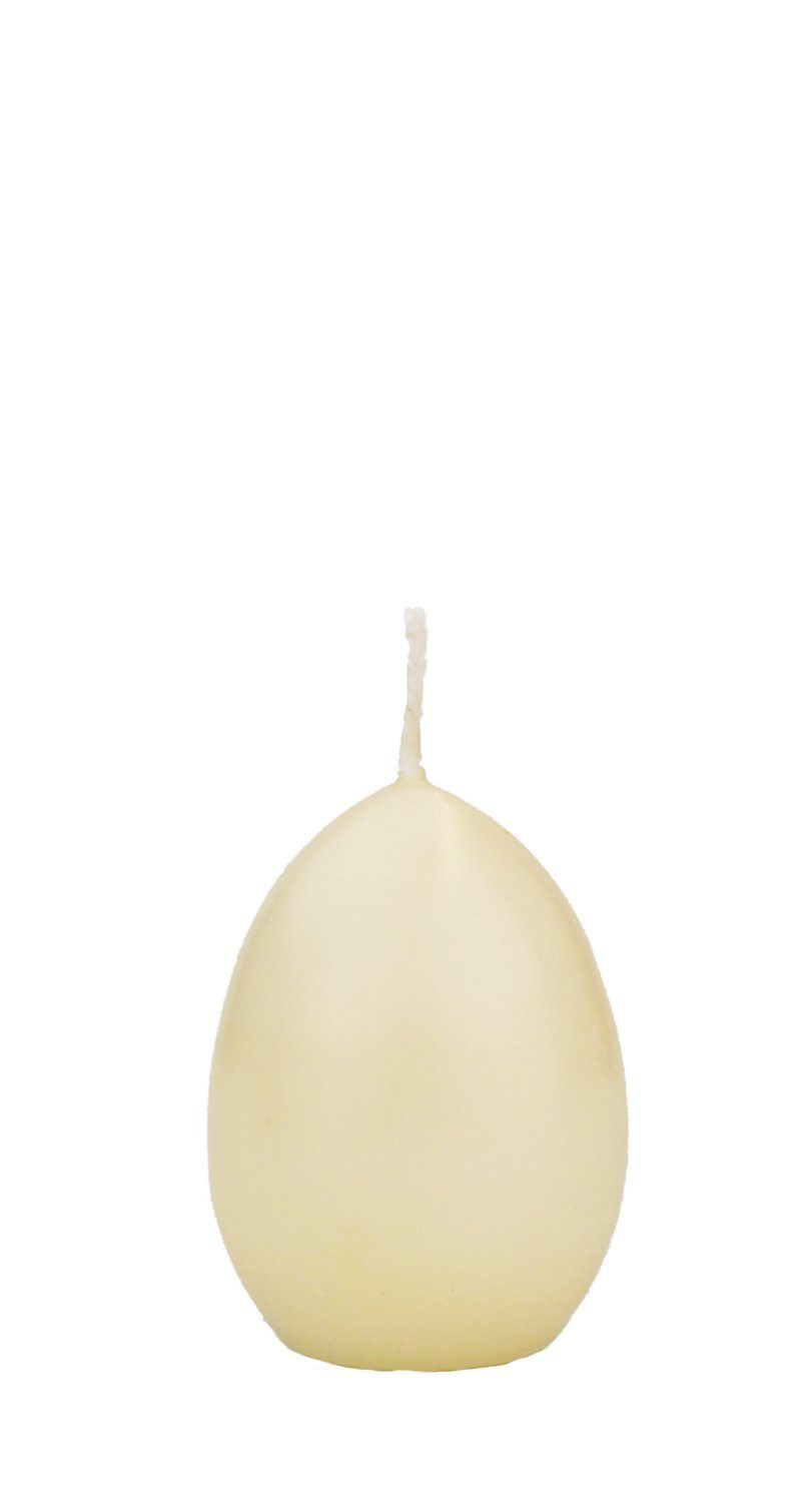 INNA-Glas Formkerze Osterei Kerze LEONITA, creme, 6cm, 4,5cm, 7h - Made in Germany