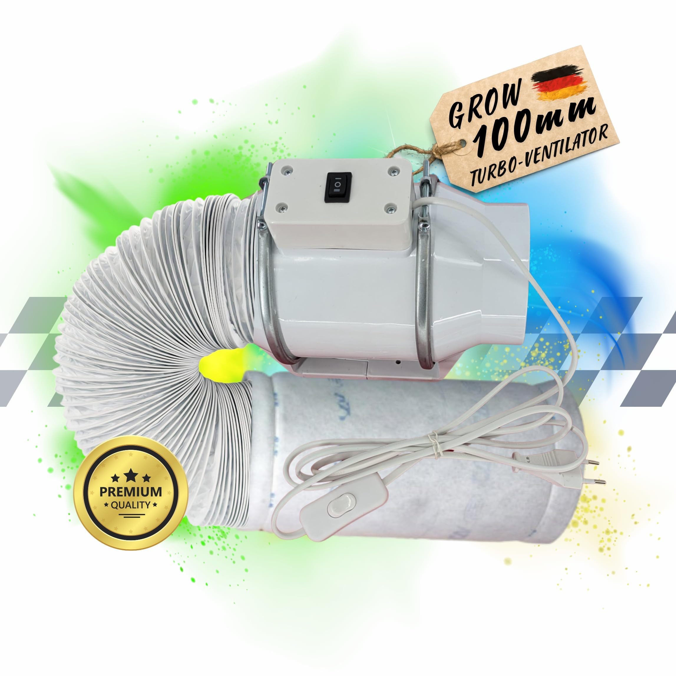 TronicXL Radialventilator Abluft Set Grow 100mm leise Belüftungsset für Gro günstig online kaufen