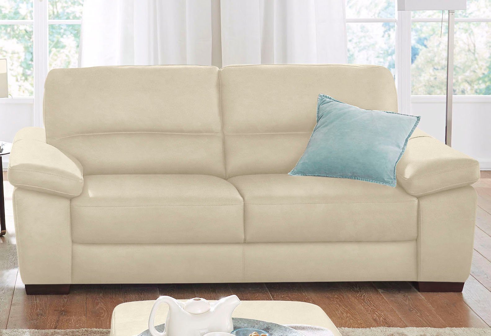 CALIA ITALIA 2-Sitzer Gaia, Sofa im edlen Design und mit erstklassigem Sitzkomfort, aus pflegeleichtem Luxus-Microfaser Ginevra Hydro Care