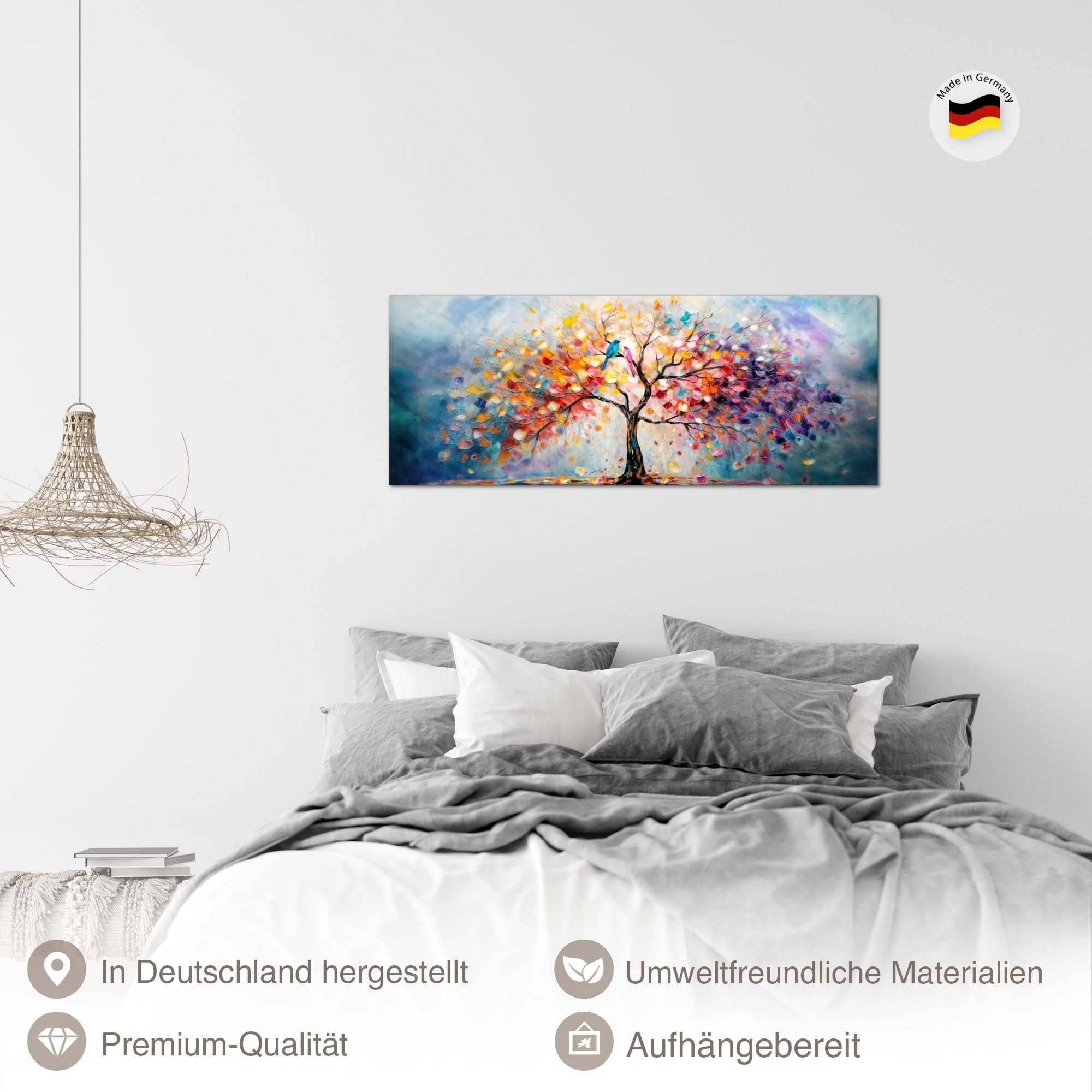 Runa Art Wandbild Baum Modern Bild auf Vlies Leinwand Natur Wohnzimmer, Baum Blau – Bild 2 von 5