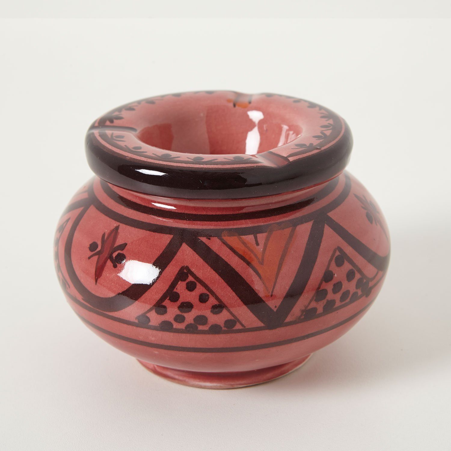 Casa Moro Aschenbecher Marokkanischer Keramik Aschenbecher Windaschenbecher handgetöpfert, handbemalt, Kunsthandwerk aus Marrakesch