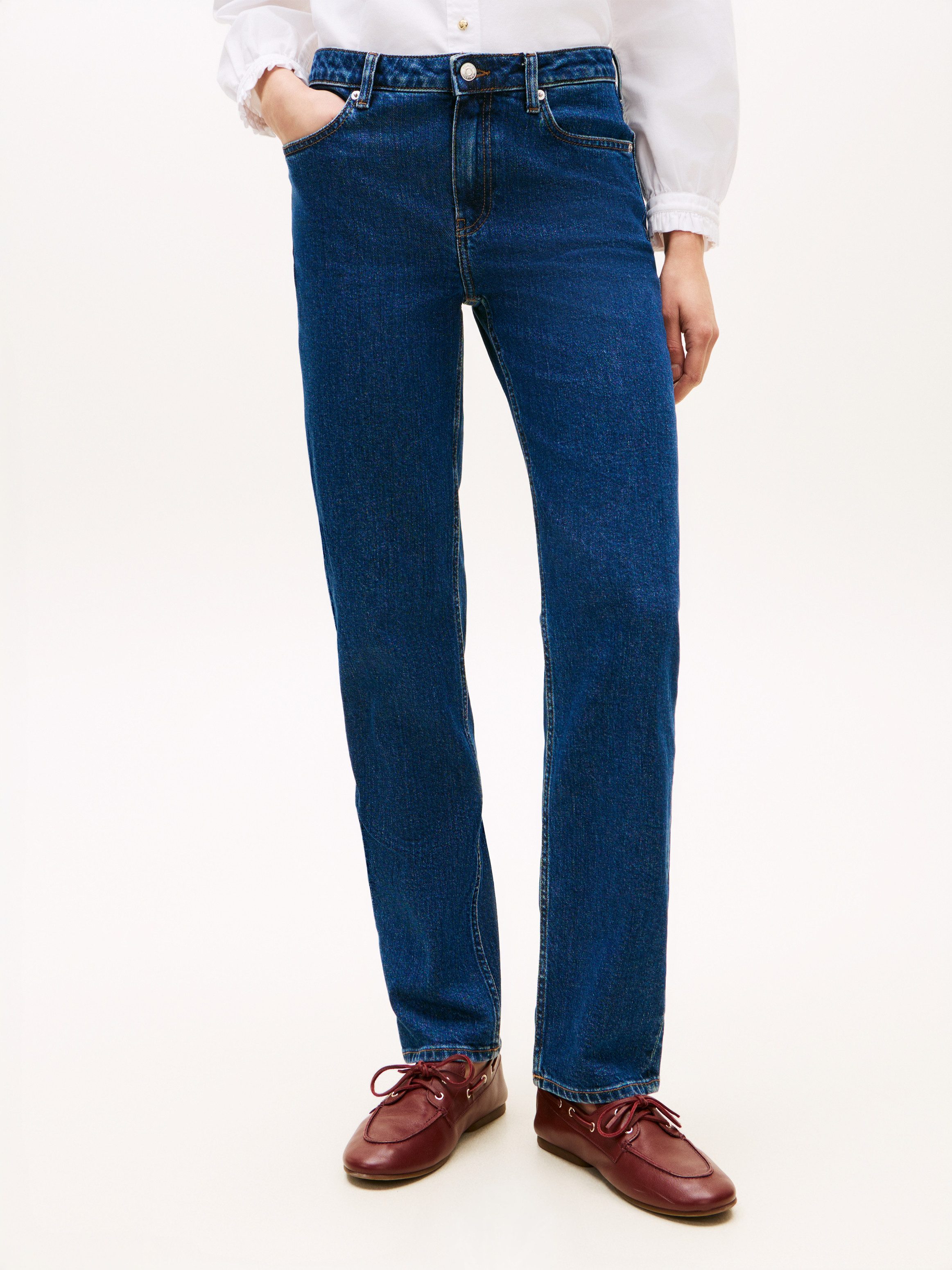 Tommy Hilfiger Straight-Jeans mit dezenter Logostickerei