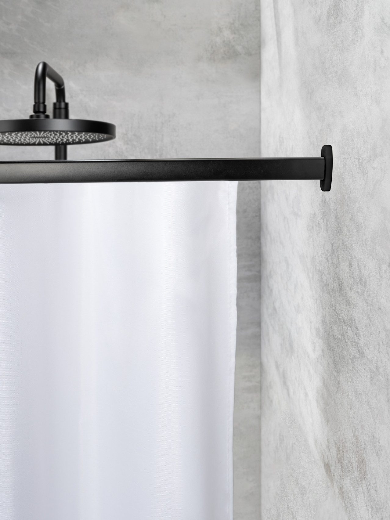 SCHÖNER WOHNEN-Kollektion Vorhangschiene »Jete«, mit Bohren, verschraubt, Aluminium, Kunststoff, Winkel-Duschvorhangschiene, Aluminium, mit 16 Vorhanggleitern
