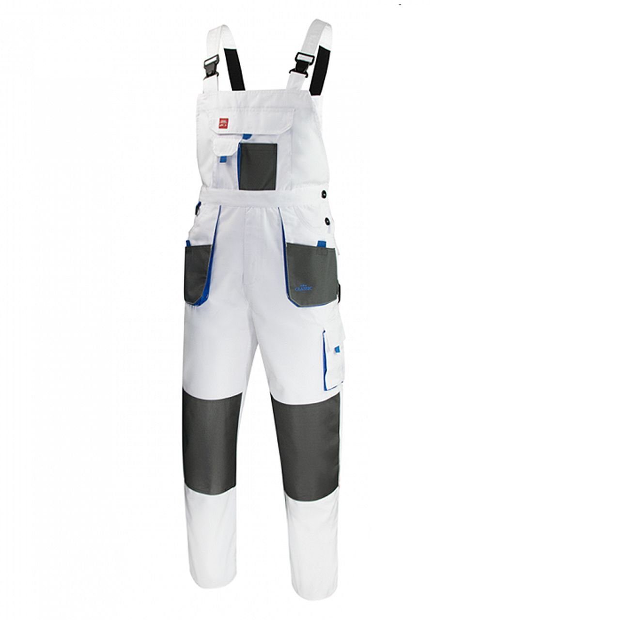 Artmas Arbeitslatzhose ARTMAS Latzhose Arbeitslatzhose Sicherheitshose CLASSIC Weiß Front-Reißverschlussöffnung