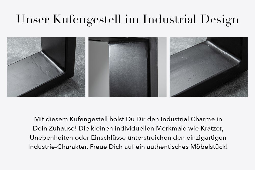 riess-ambiente Esstisch IRON CRAFT 120cm natur/schwarz - Mango-Massivholz, Kufen aus Eisen (Einzelartikel, 1-St), Industrial Design & bis zu 6 Personen – ideal  – Bild 5 von 5