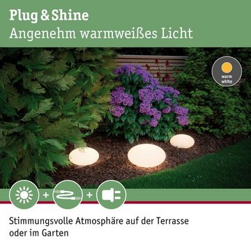 Paulmann Gartenleuchte LED Plug & Shine Stein in weiß IP67 warmweiß 24V 350mm, keine Angabe, Leuchtmittel enthalten: Ja, fest verbaut, LED, warmweiss, Gartenleuchten