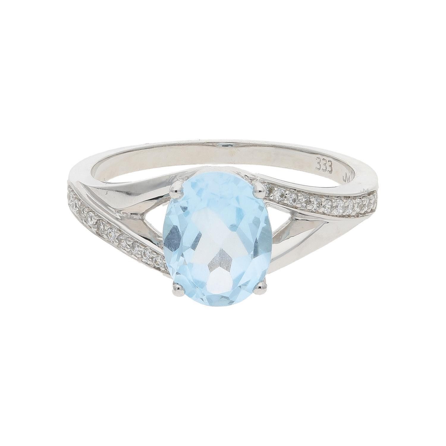 JuwelmaLux Fingerring JuwelmaLux Ring Weißgold mit Blautopas und Zirkonia JL10-07-3545 (kein Set, 1-tlg)