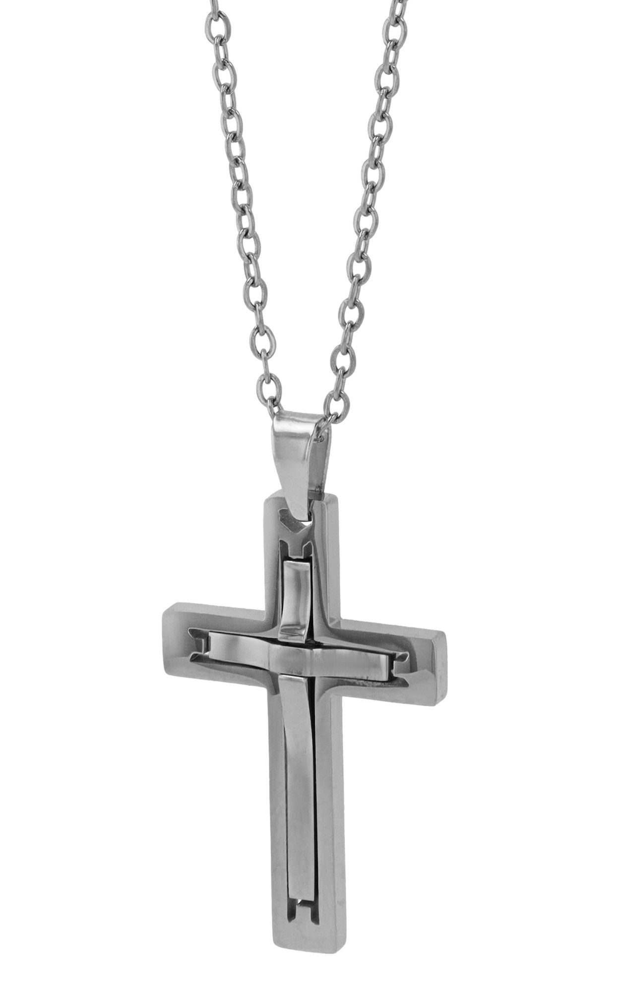 Kette ohne Anhänger Halskette mit Anhänger – Kreuz aus Edelstahl