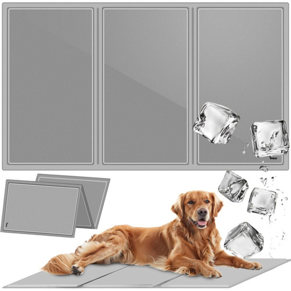 Purlov Hundematte Kühlmatte Tierbett XXL, Polyester, Aktiviert sich durch Körperkontakt, Gel-Füllung