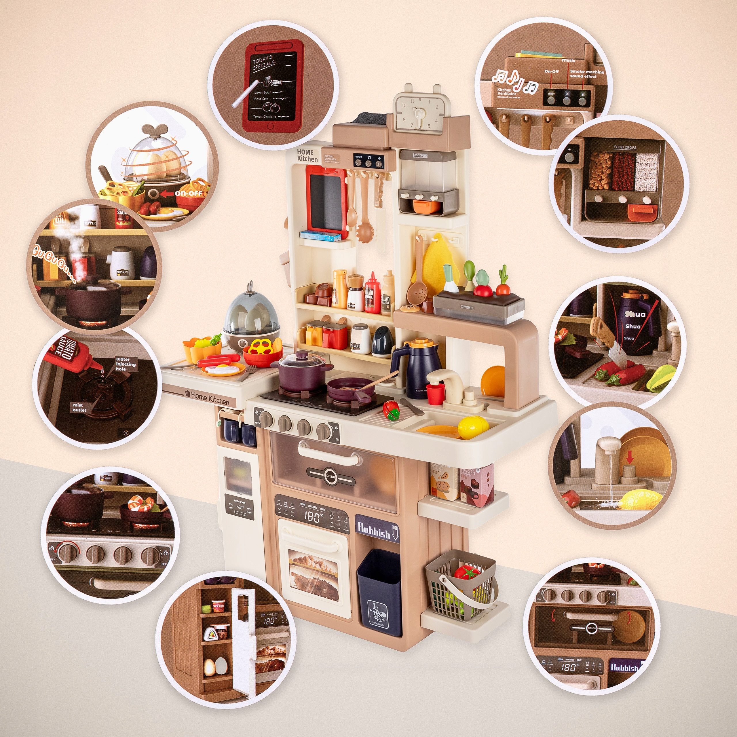 Kinderplay Dolls & Strollers Spielküche Interaktive Kinderküche – Licht & D günstig online kaufen