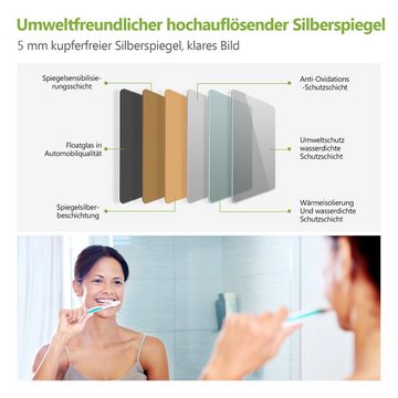 S'AFIELINA Badspiegel LED Runder Badezimmerspiegel mit Berührungsschalter +3 Lichtfarbe, Touch-Schalter,3000/4000/6500K Lichtfarbe,Einstellbare Helligkeit,IP44