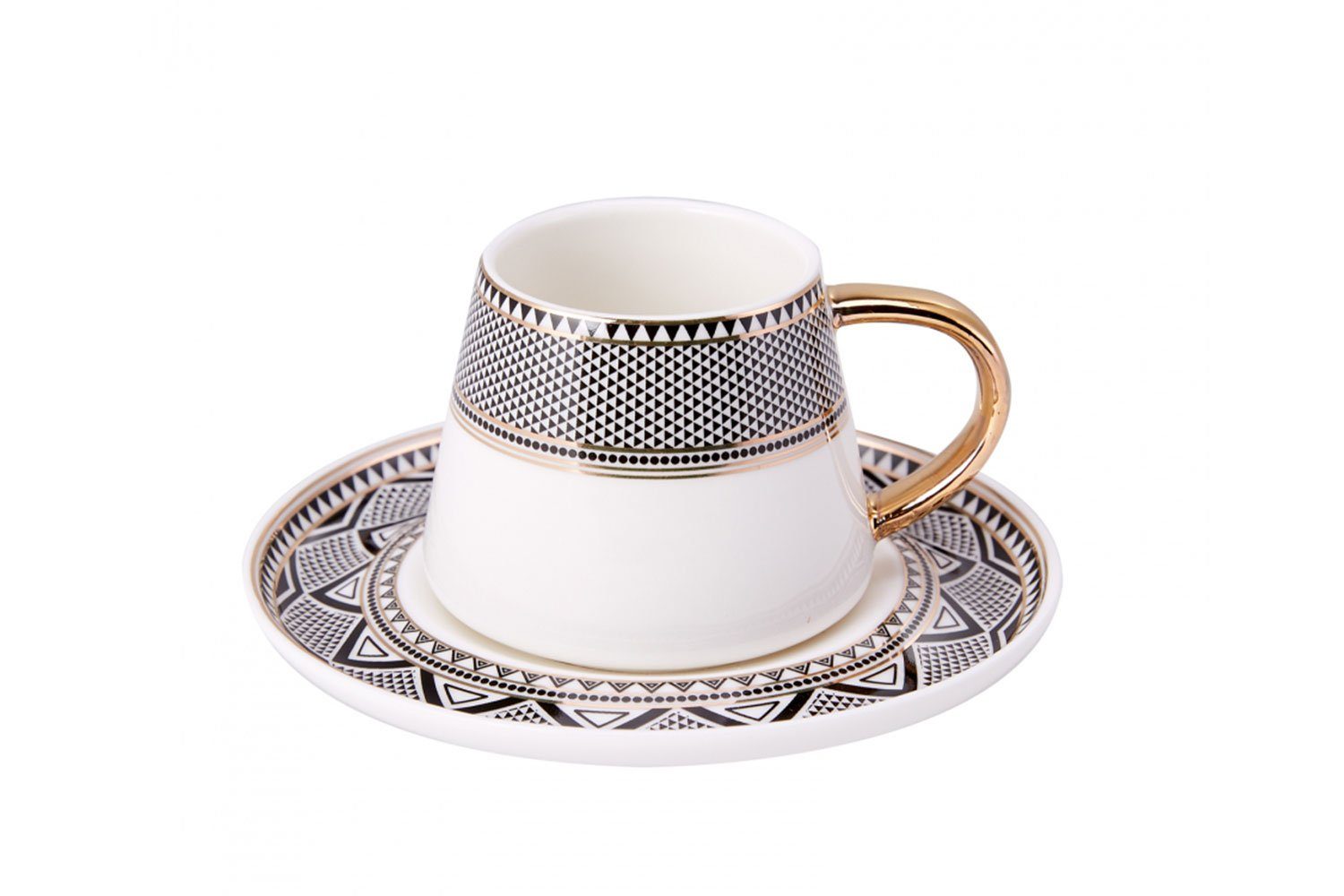 Pasabahce Espressotasse Karaca Globe, Porzellan, Tee-Set für 6 Personen 12-teilig