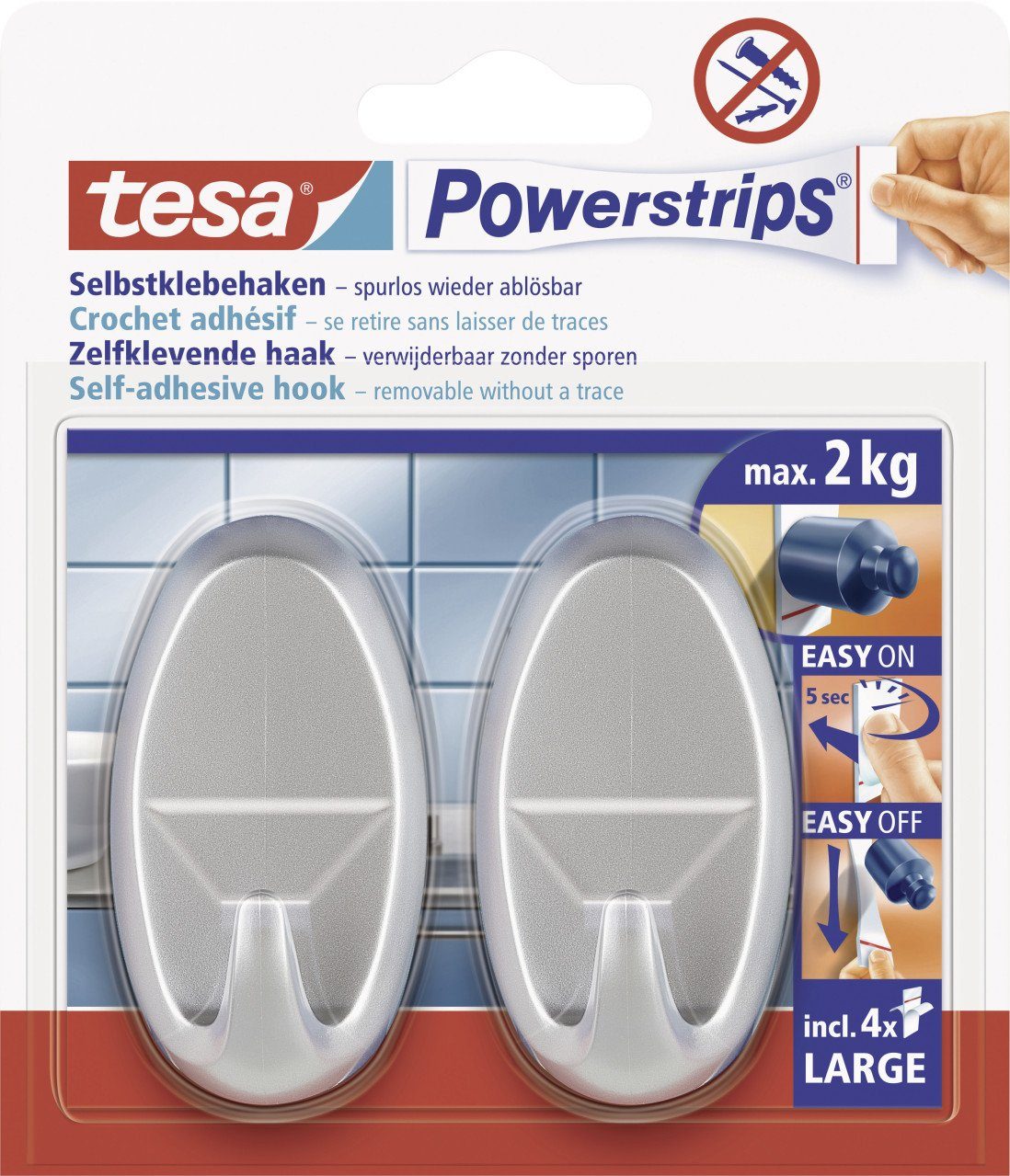 Klebehaken tesa Haken Powerstrip Large large, oval