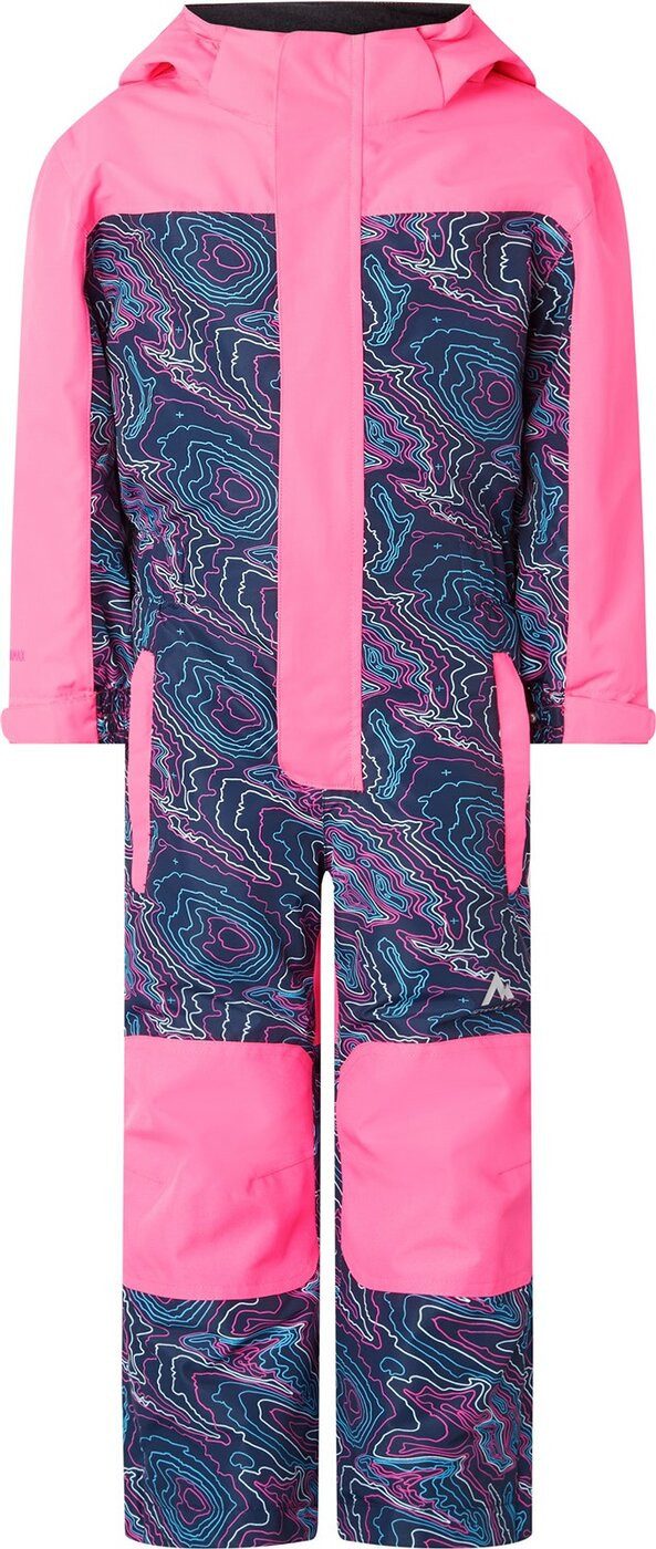 McKINLEY Fleeceoverall KK.-Overall Tiger II kds AOP/NAVY DARK/PINK