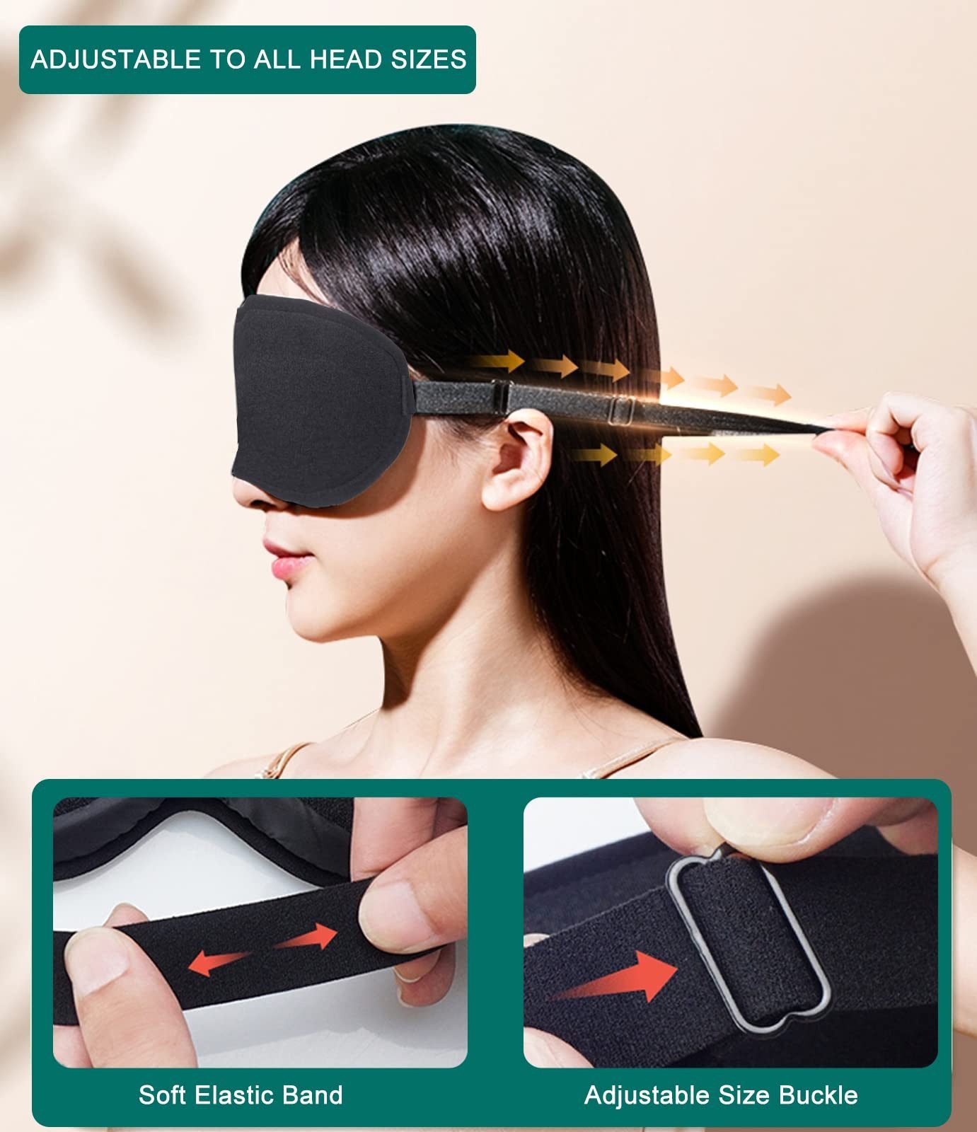 Forrlite Schlafmaske Premium 3D Schlafmaske mit vollständiger Abdunklung, Atmungsaktive und bequeme Augenmaske für Reisen
