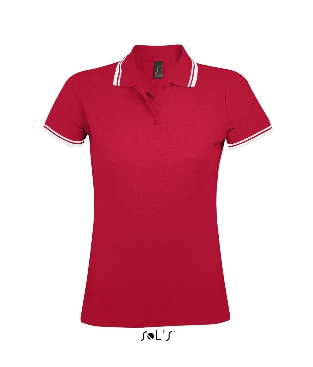 SOLS Poloshirt SOL'S Damen Polo Shirt T-Shirt Piqué Lady-Fit Poloshirt Polohemd Oberteil, kurzarm Red/White