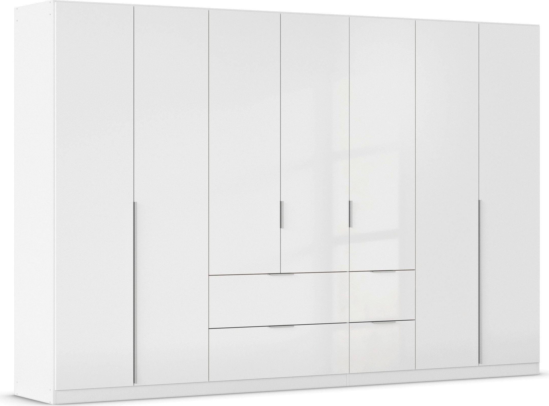 OTTO home Drehtürenschrank Kleiderschrank Schrank Garderobe AGORDO mit Dekor- oder Hochglanzfront (in zwei Griff-Farben, Breite 315 cm) mit Außenschubkästen, Serie in 7 Breiten und 2 Höhen MADE IN GERMANY